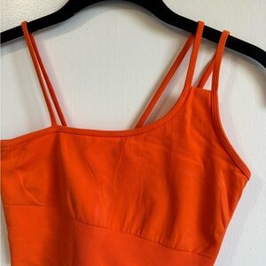 ALO Yoga Vibrant Orange Double Strap Sports Bra